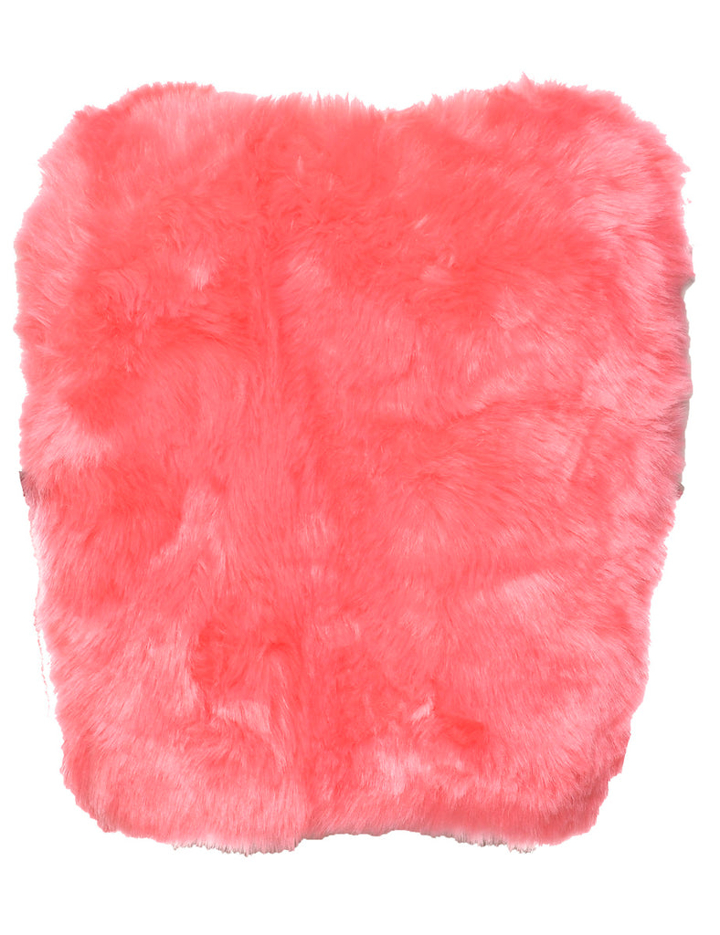 Pink Faux Fur Waistcoat - M