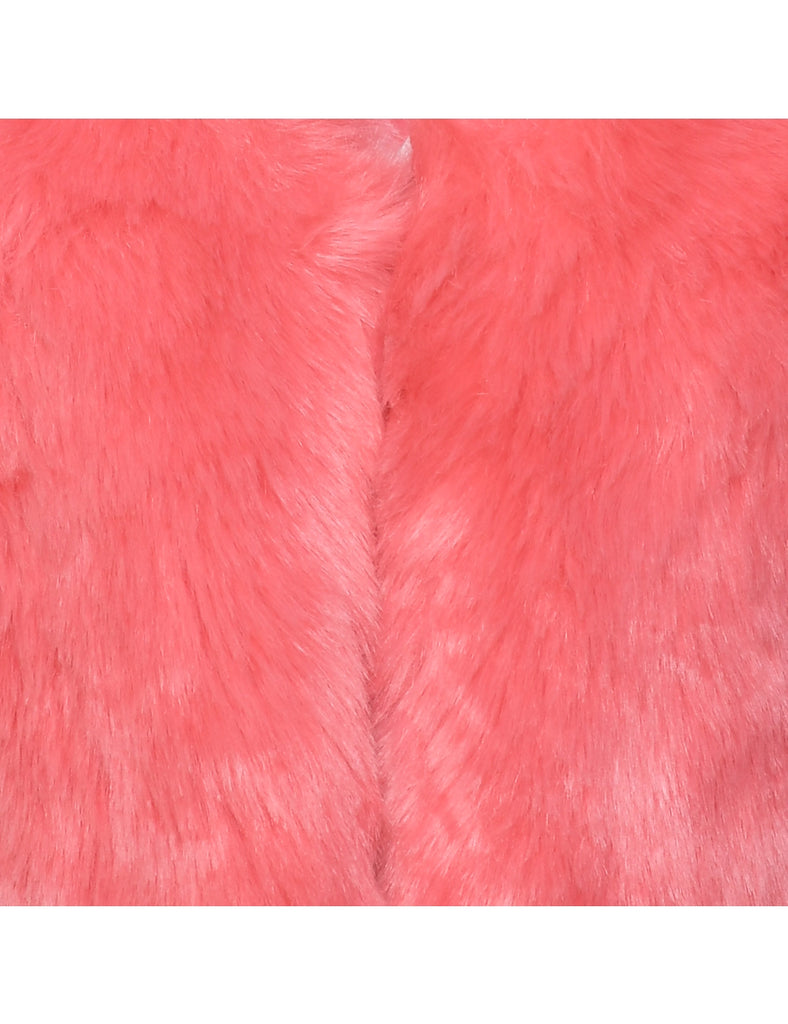 Pink Faux Fur Waistcoat - M