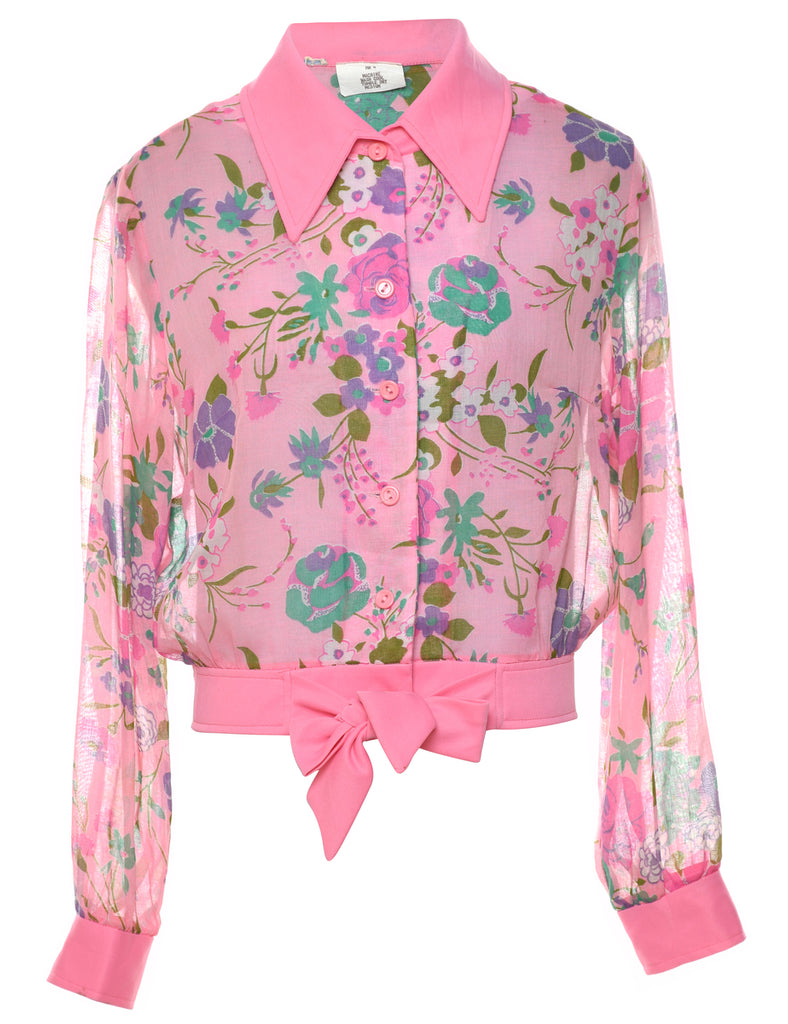 Pink Floral Shirt - M