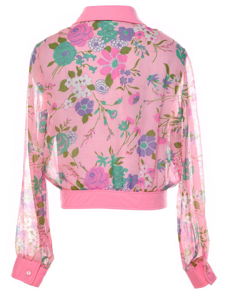 Pink Floral Shirt - M