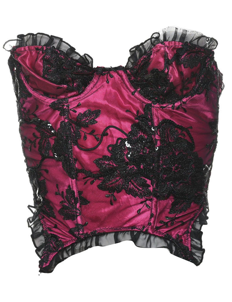 Pink Lace Bustier - S