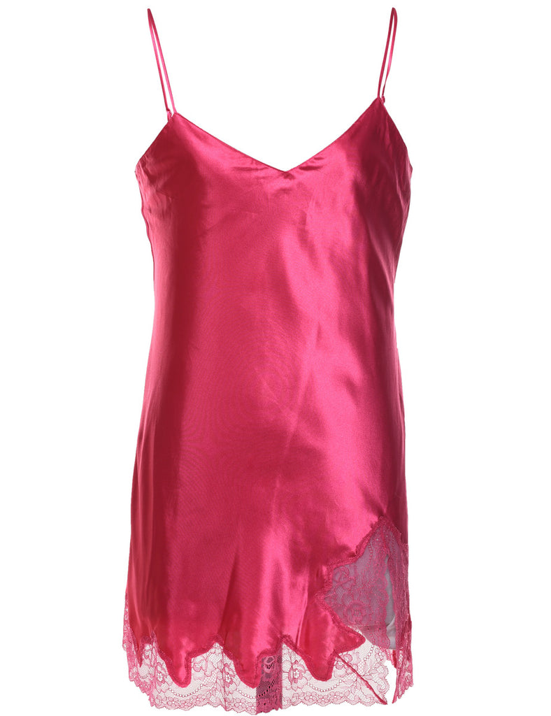 Pink Silky Slip Dress - S