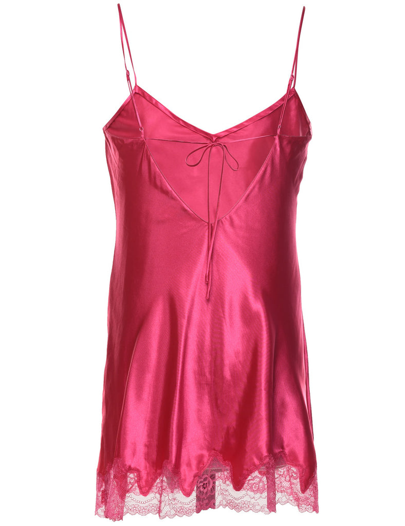 Pink Silky Slip Dress - S