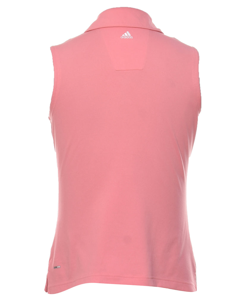 Pink Sleeveless Yellow Polo Shirt - S