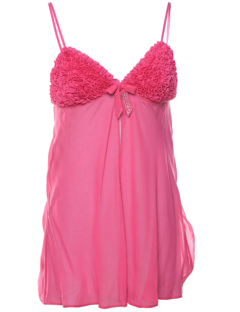 Pink Y2K Ruffled Babydoll - S