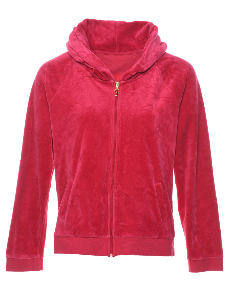 Pink Y2K Sparkly Juicy Couture Hooded Sweatshirt - XL