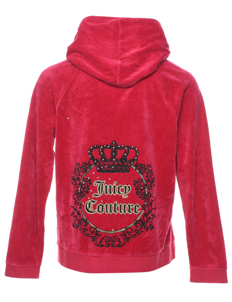 Pink Y2K Sparkly Juicy Couture Hooded Sweatshirt - XL