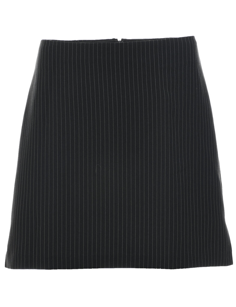 Pinstriped A-line Skirt - M