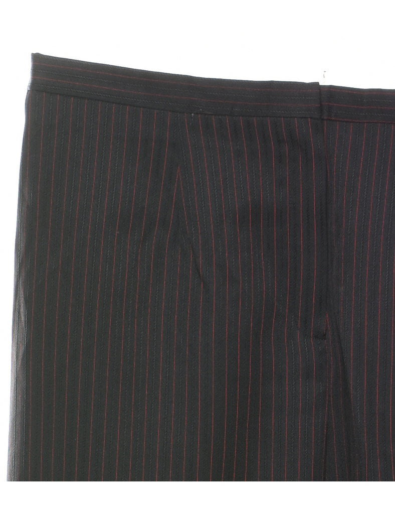 Pinstriped Black & Red Trousers - W32 L31