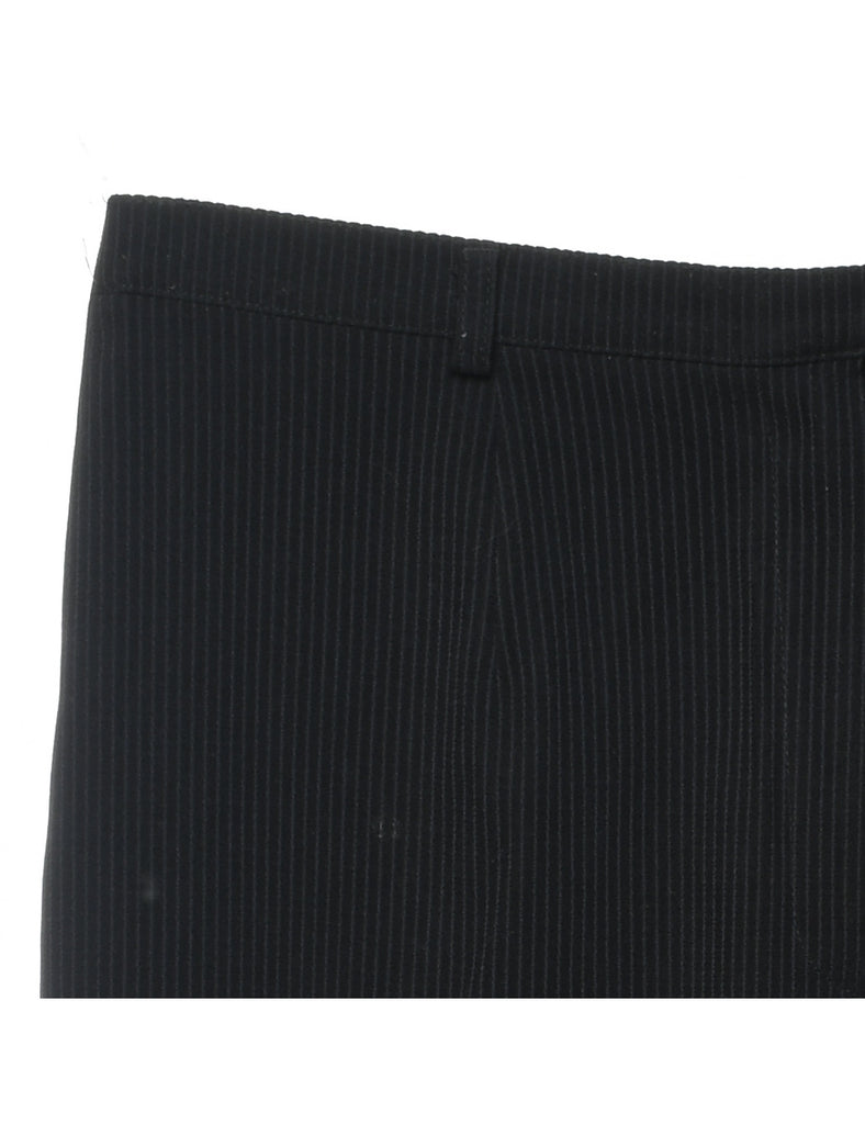 Pinstriped Black Trousers - W32 L28