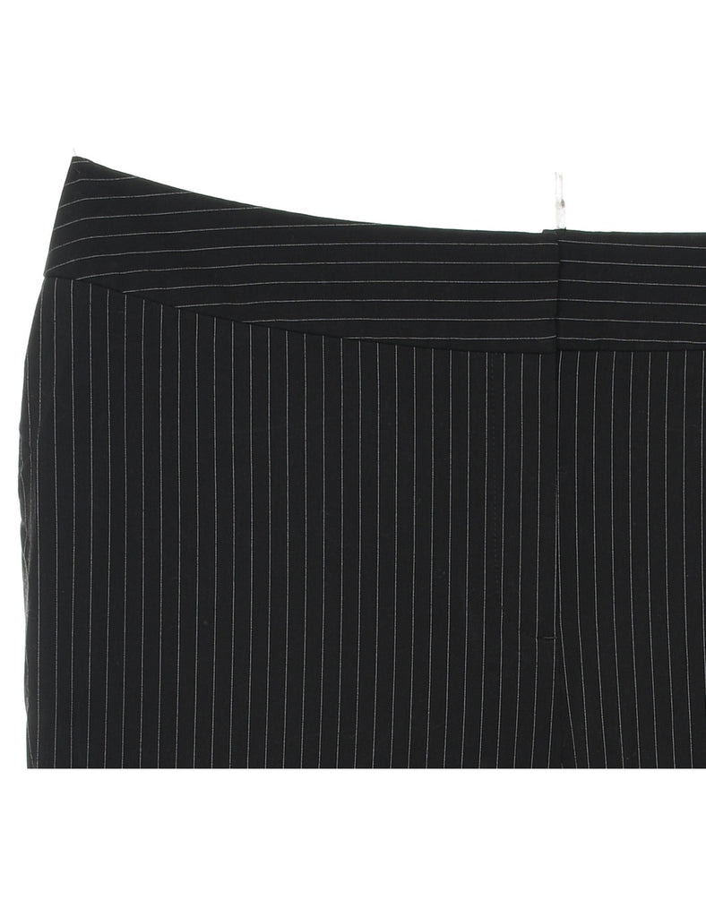 Pinstriped Black & White Trousers - W34 L30