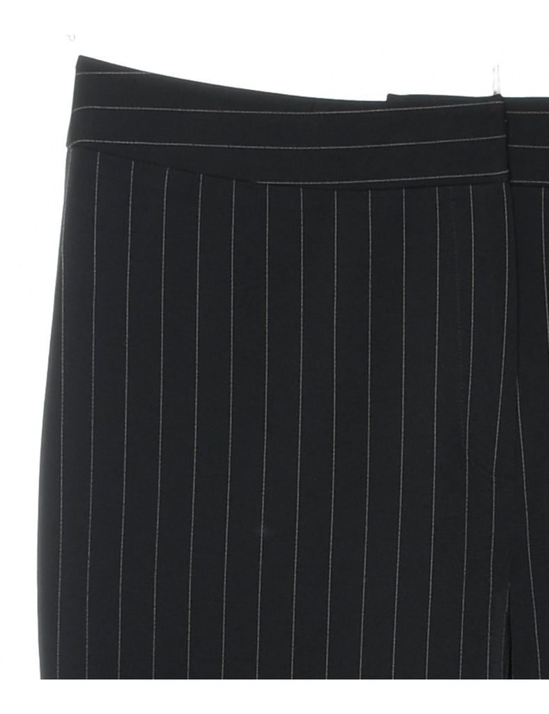 Pinstriped Black & White Trousers - W33 L28