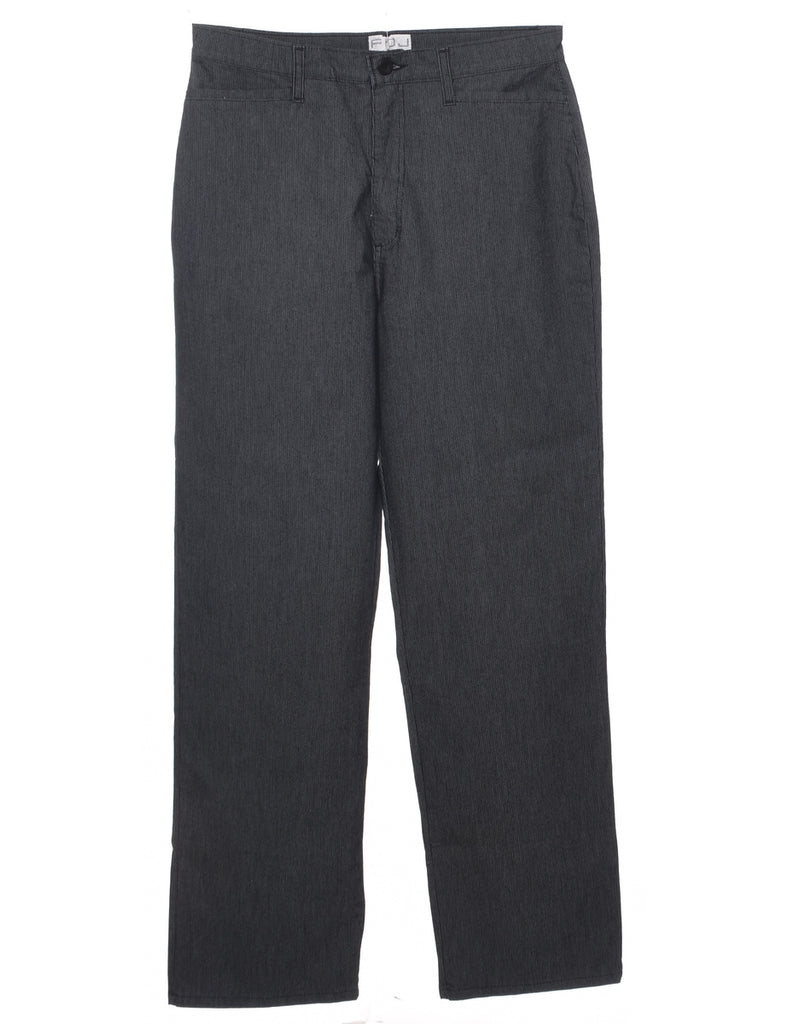 Pinstriped Dark Grey Trousers - W32 L32