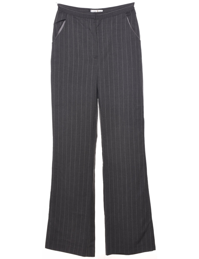 Pinstriped Dark Grey Trousers - W27 L33