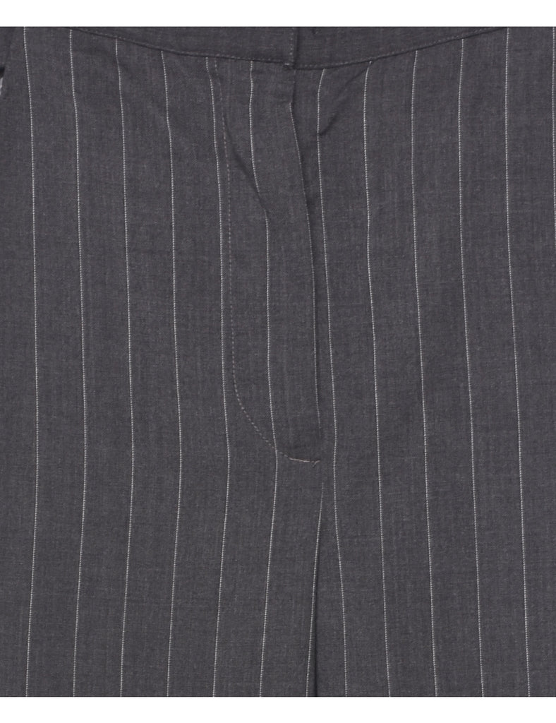 Pinstriped Dark Grey Trousers - W27 L33