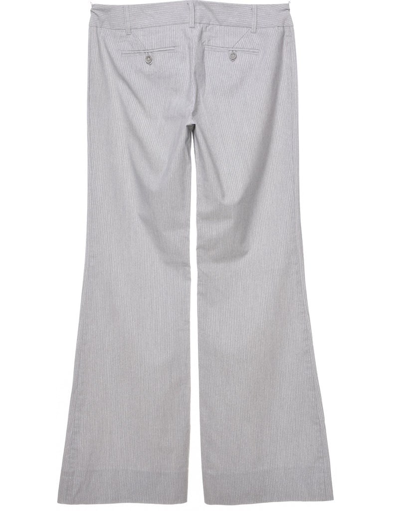 Pinstriped Light Grey Trousers - W31 L34