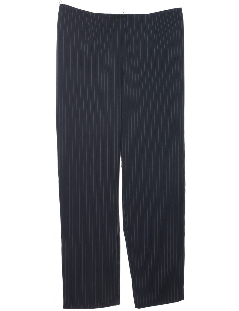 Pinstriped Navy Trousers - W32 L30