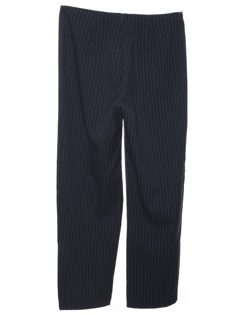 Pinstriped Navy Trousers - W32 L30