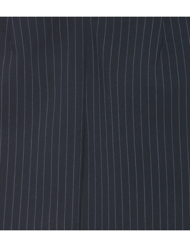 Pinstriped Navy Trousers - W32 L30