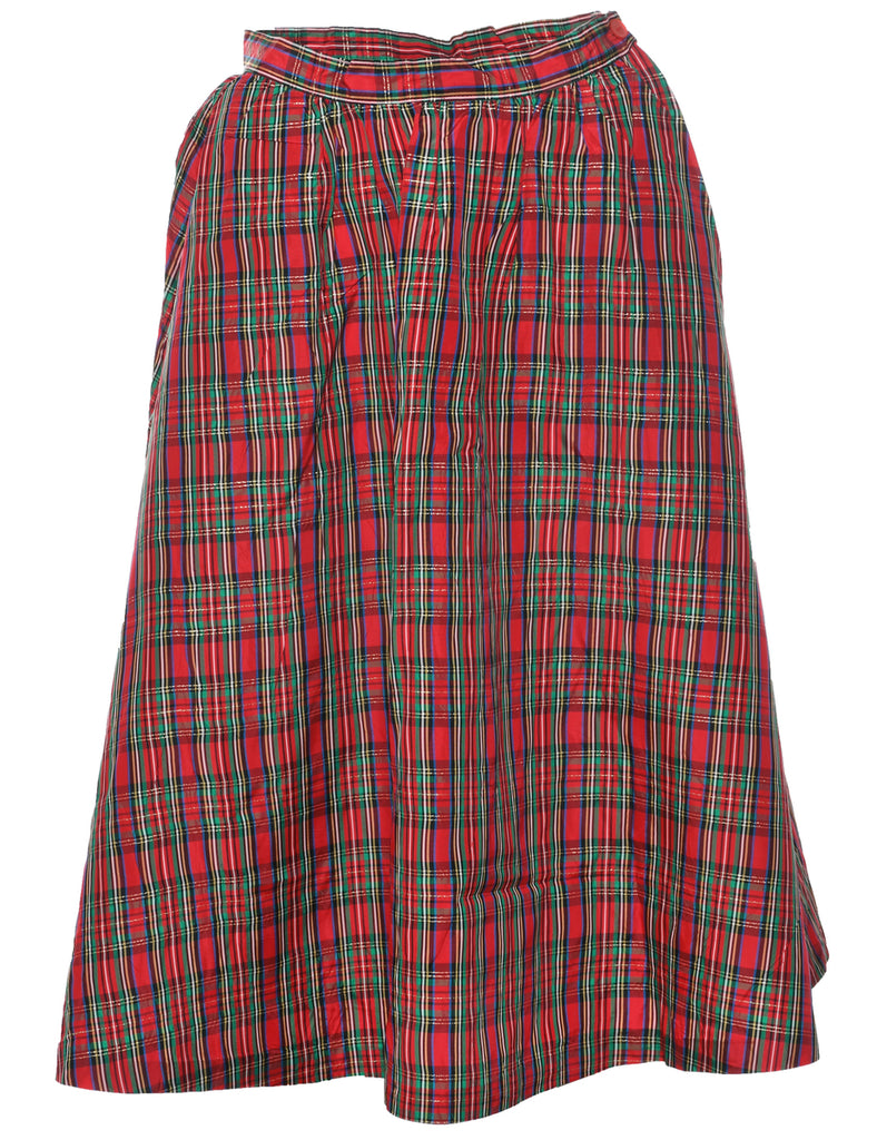 Plaid Flared Skirt - S