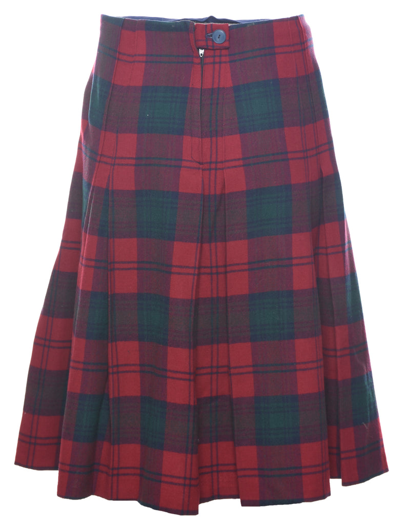 Plaid Midi Skirt - S