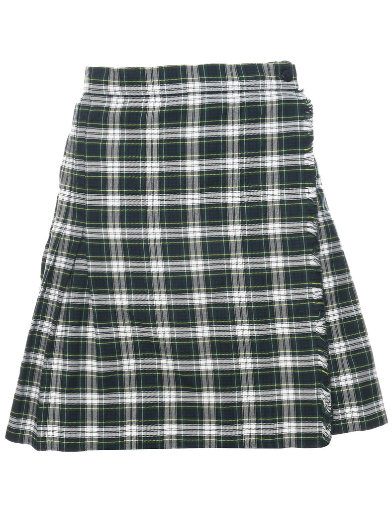 Plaid Pleated Skirt - M