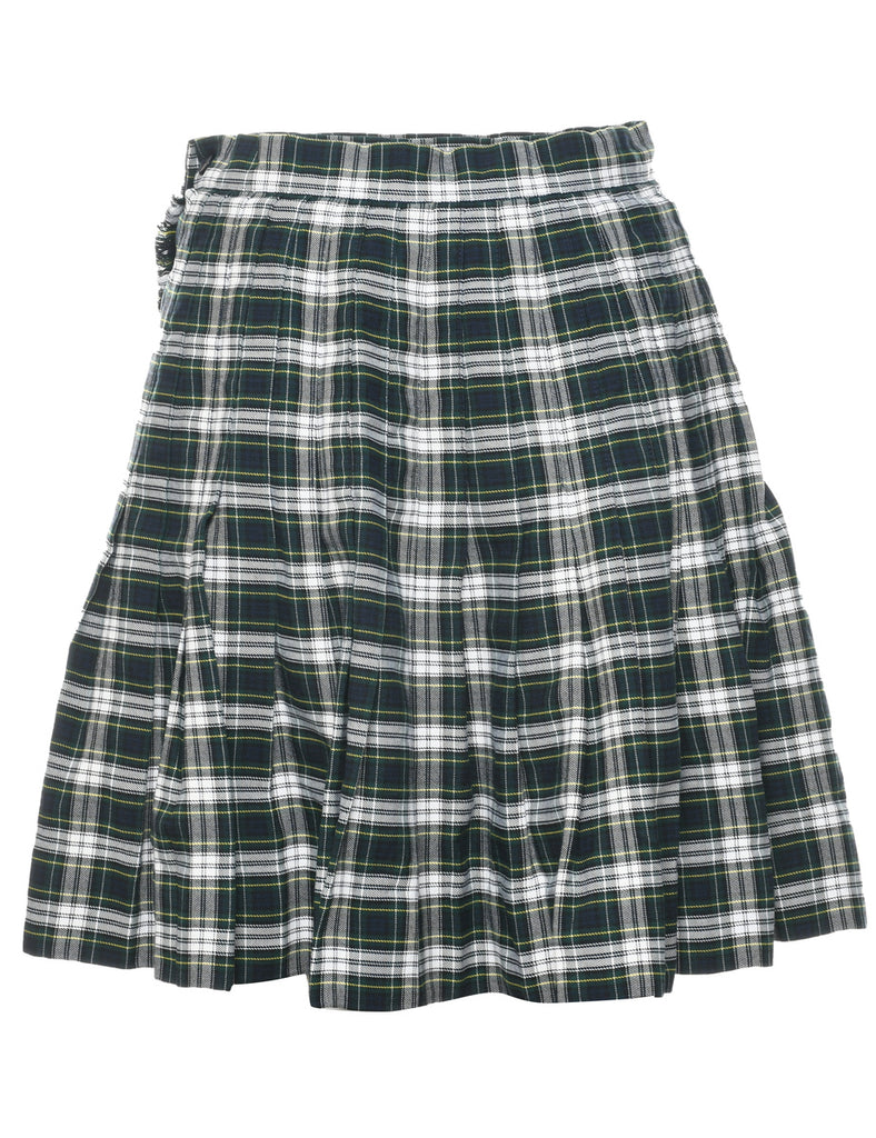 Plaid Pleated Skirt - M