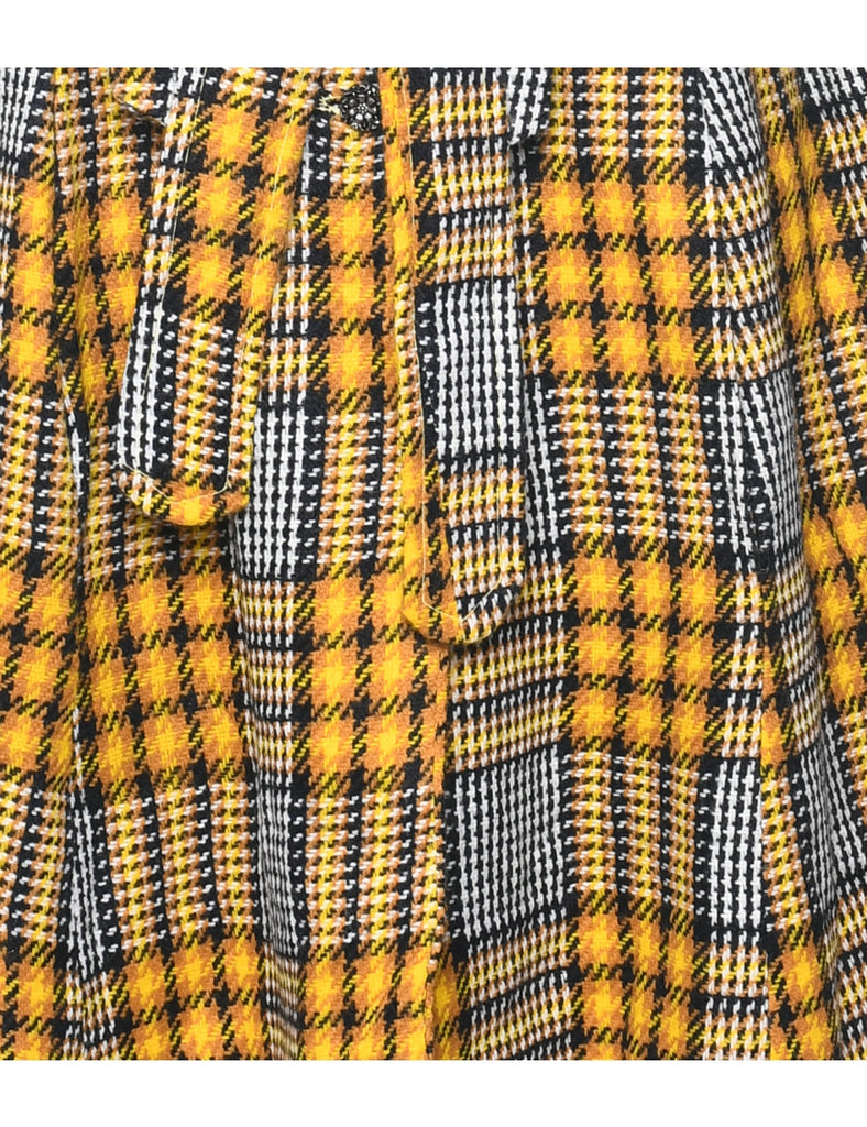 Plaid Wool Coat - L