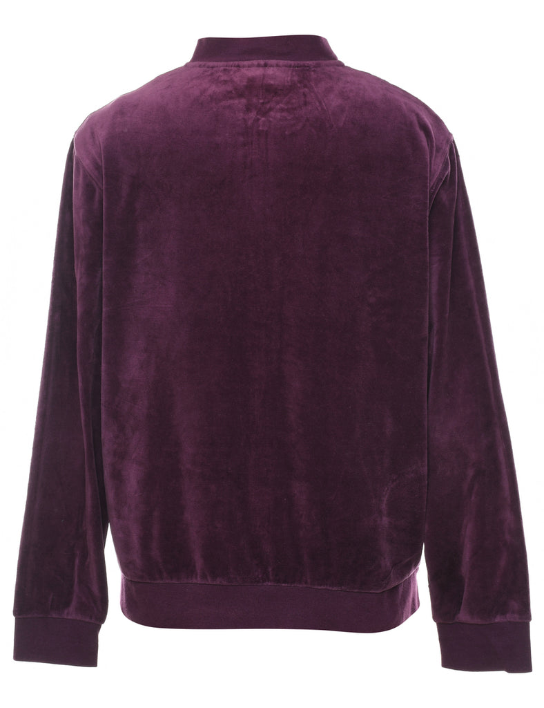 Plum Embroidered Sweatshirt - L