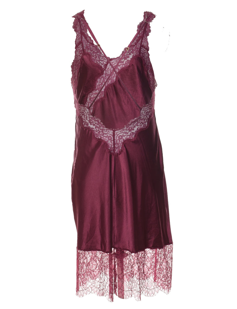 Plum Lace Trim Slip Dress - M