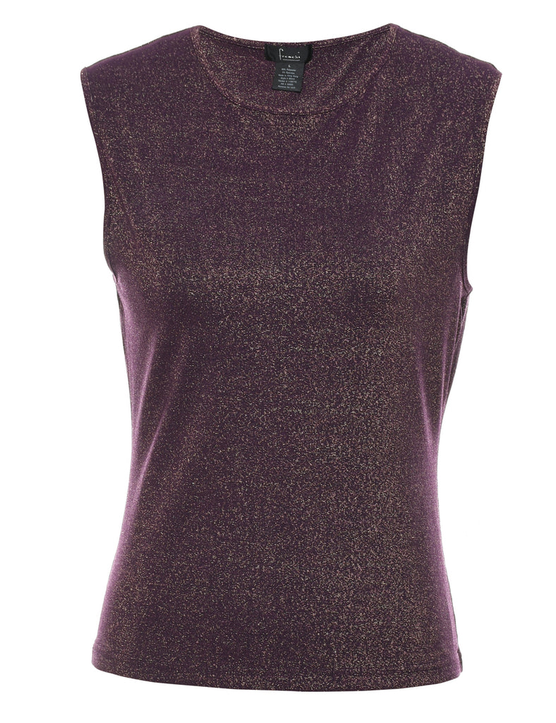 Plum Metallic Evening Top - S