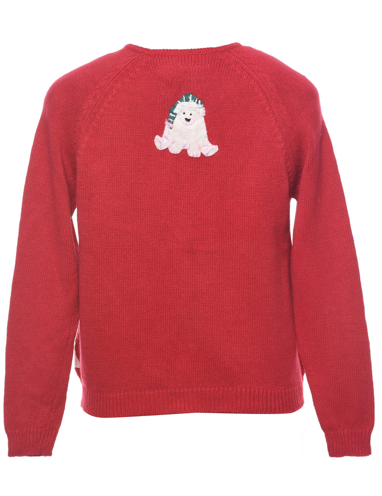 Polar Bear Design Christmas Cardigan - S