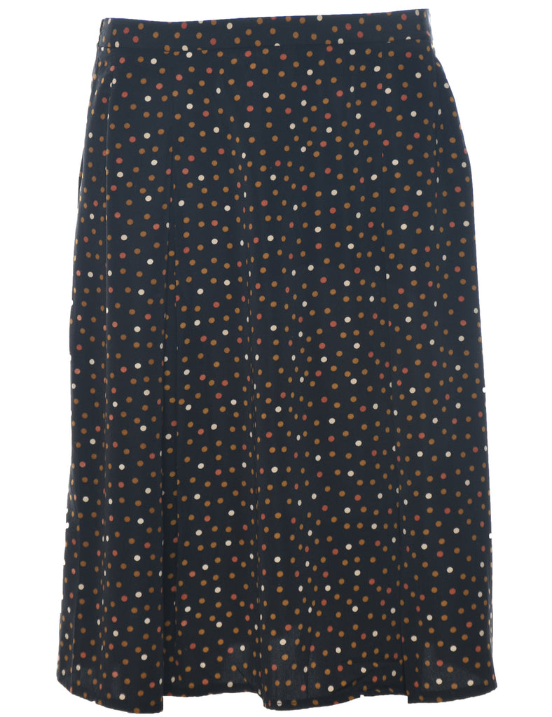 Polka Dot Flared Skirt - M