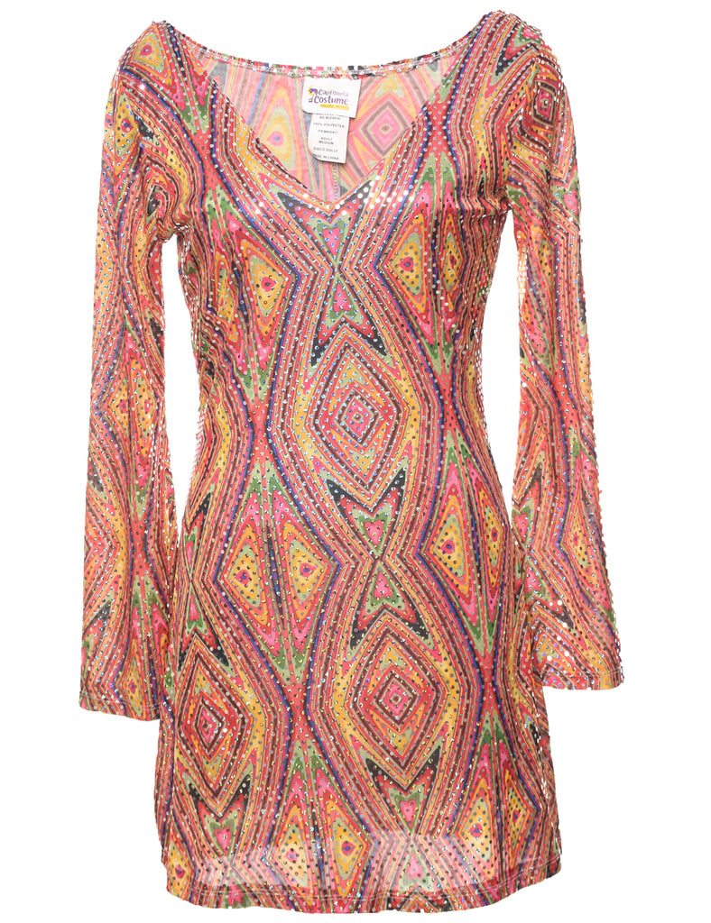 Psychedelic Print Dress - M