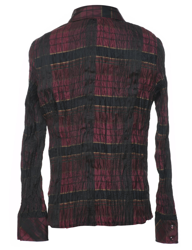 Puli Smocked Checked Pattern Shirt - M