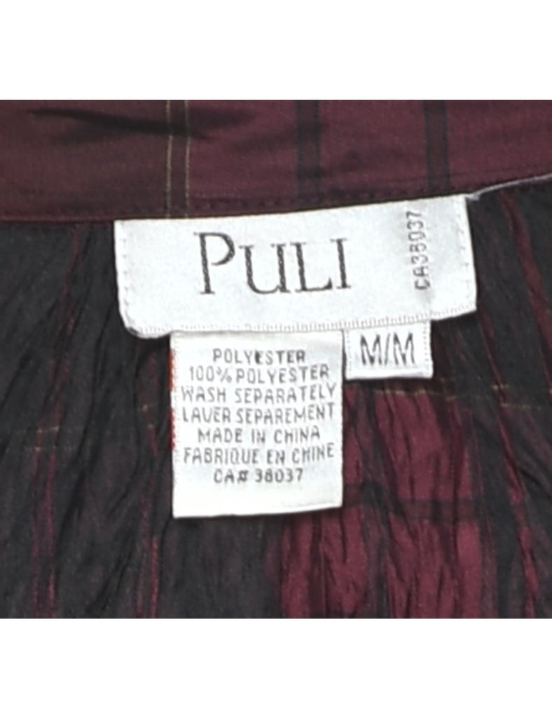 Puli Smocked Checked Pattern Shirt - M