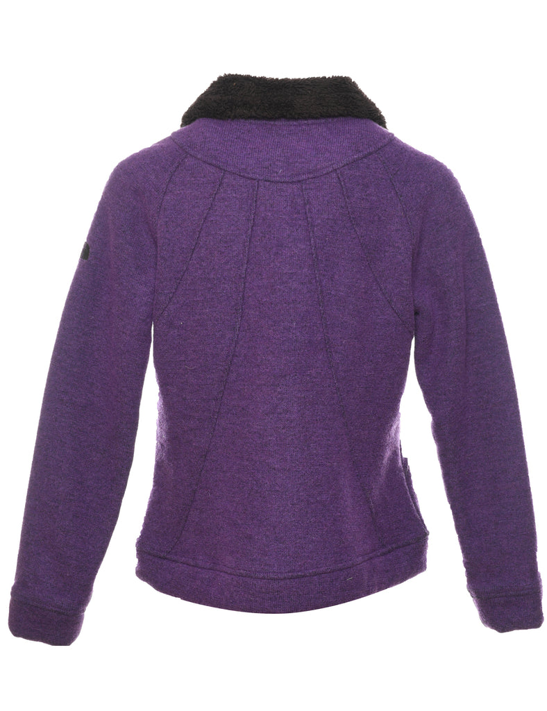 Purple & Black Contrast The North Face Fleece - M