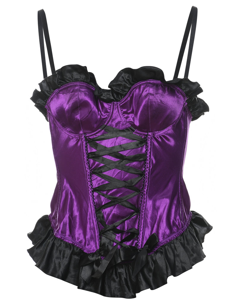 Purple & Black Frilly Corset - S