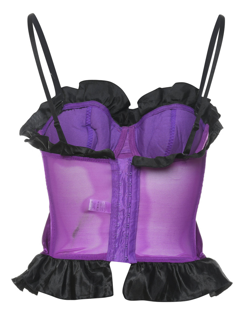 Purple & Black Frilly Corset - S