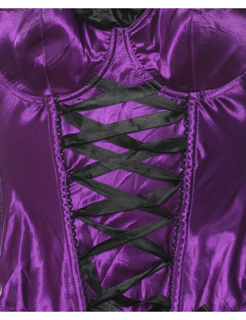 Purple & Black Frilly Corset - S