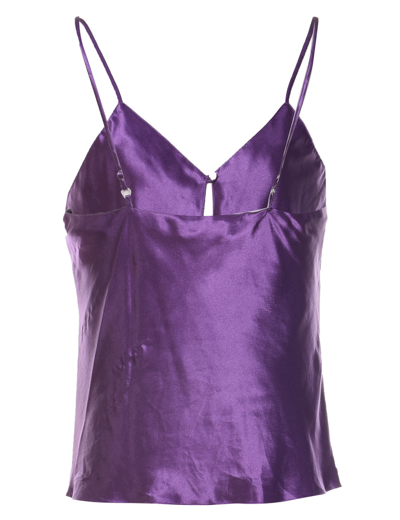 Purple Embellished Shiny Strappy Camisole - M