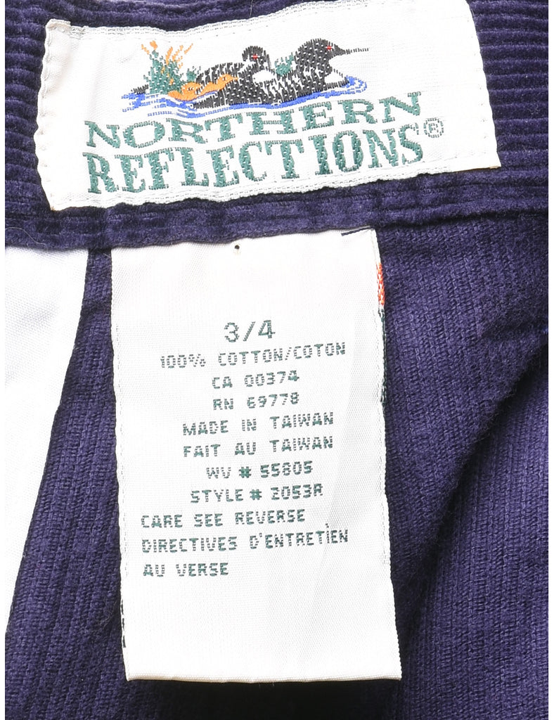 Purple Tapered 1990s Corduroy Trousers - W24 L31