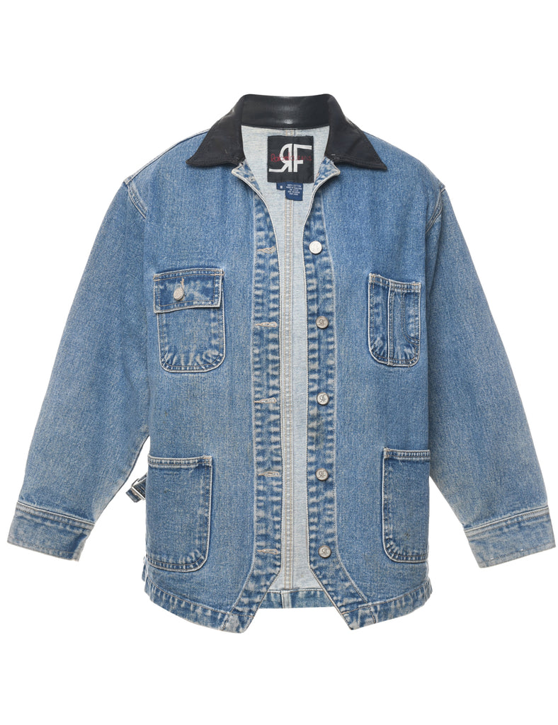 Rafaella 1990s Contrast Collar Denim Jacket - S