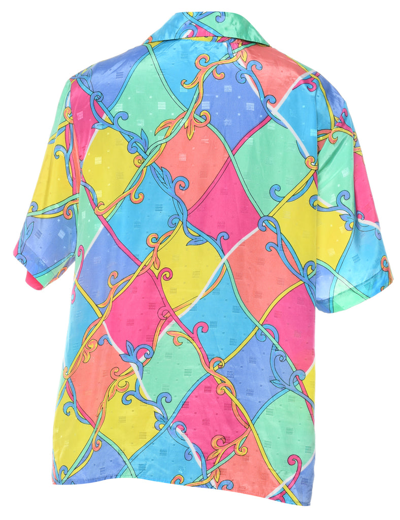 Rainbow Print Revere Front Shirt - XL