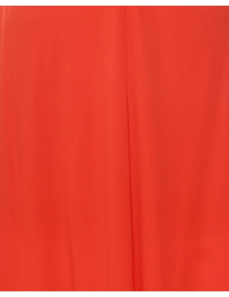 Red 1970s Maxi Dress - XS