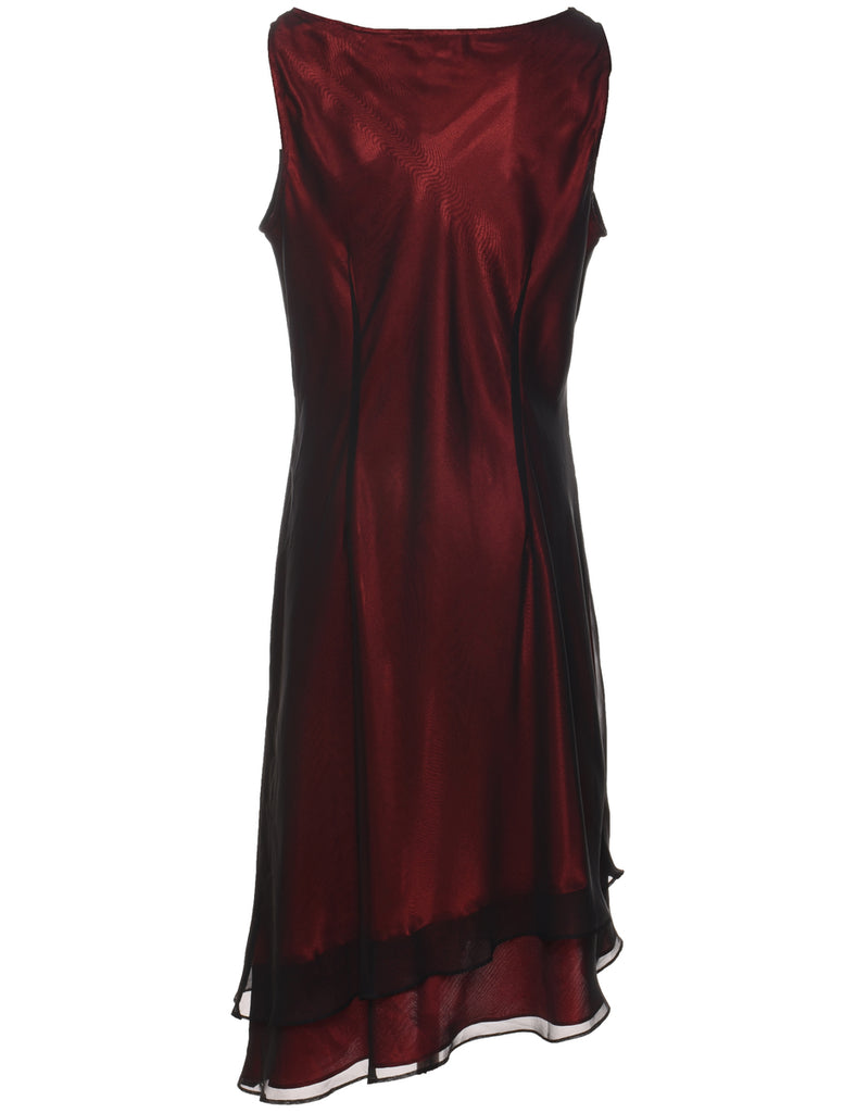 Red 1990s Evening Dress - L