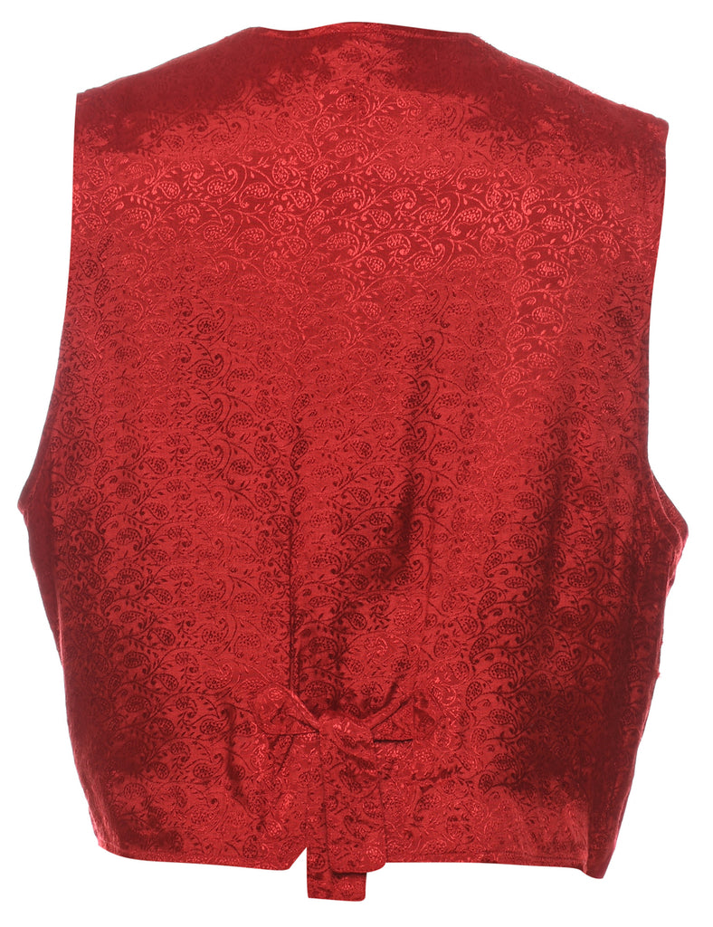 Red Beaded Waistcoat - L