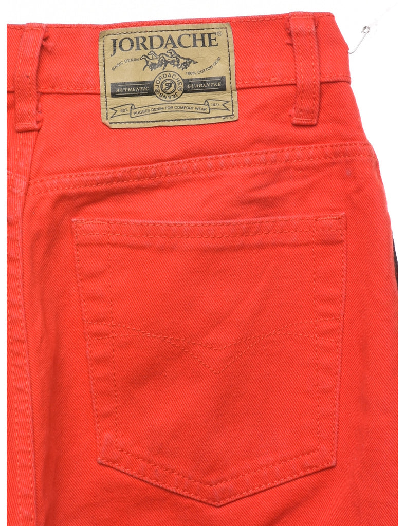 Red & Black Contrast Tapered Jeans - W27 L30