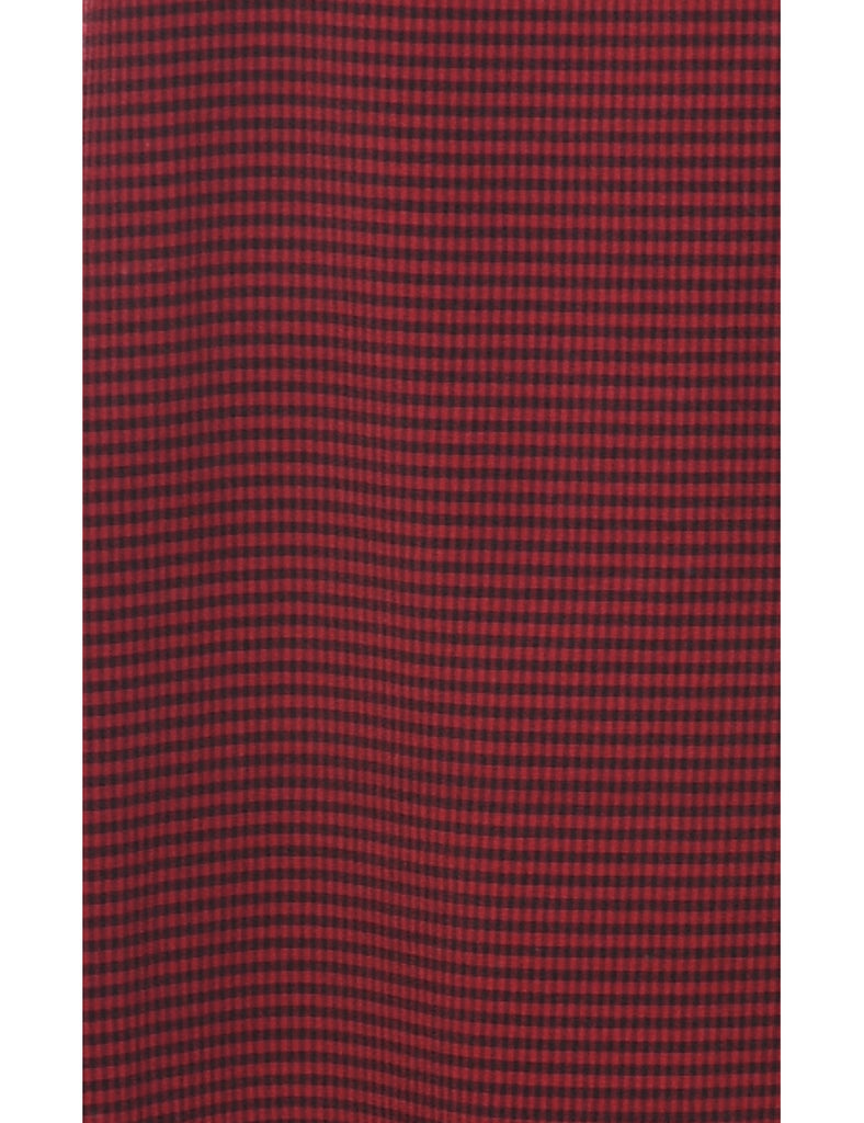 Red & Black Gingham Sleeveless Dress - L