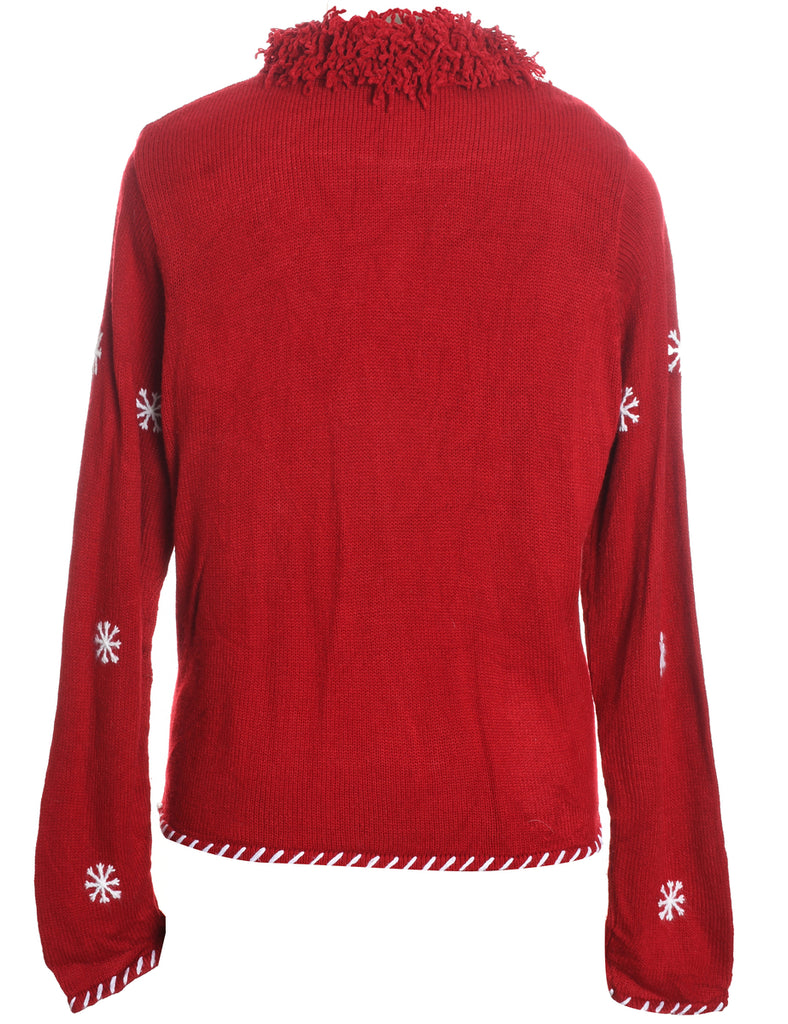 Red Christmas Cardigan - M